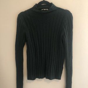 MADEWELL Forest Green Ribbed Turtle Neck